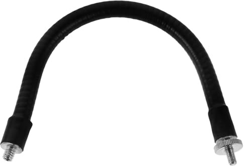GARVALON Verstellbarer Metall Mikrofonständer mit 25cm Flexiblem Schwanenhals M5 1/4 Zoll Gewindeadapter Biegsame Metallverlängerung für Live Streaming und Studioaufnahme