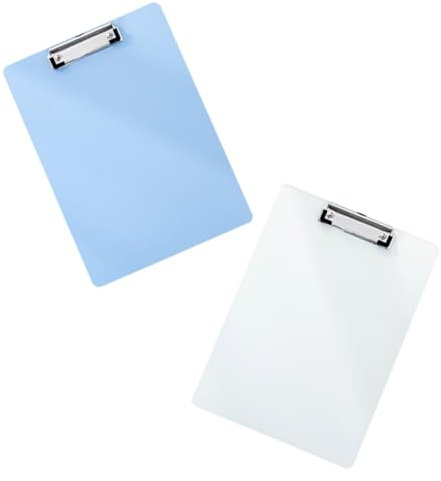 POPETPOP 2 pièces Porte-bloc Plastique Planchette à Pince Multifonction pour Bureau et Étudiants Protection et Base Écriture Portable Couleurs Aléatoires Couleur Couleur Aléatoire