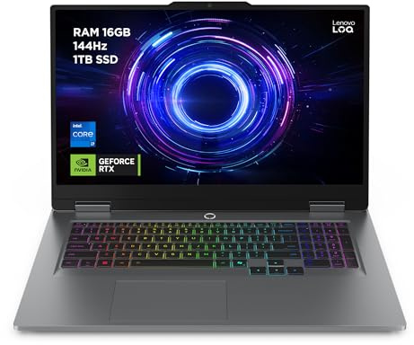 Lenovo LOQ Gaming AI Laptop | 17.3 Full HD 165Hz Display | Intel Core i7-14700HX | 16GB RAM | 1TB SSD | NVIDIA GeForce RTX 5060 | Windows 11 | QWERTZ | Grau | 3 Monate GamePass