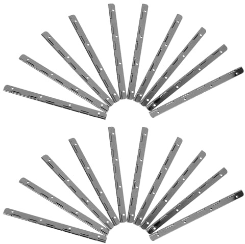 GETAJGHSD Cerniere per Pianoforte 10 Pezzi Nere in Ferro Antiruggine 150x17mm a 180° per Mobili e Fai da Te, Cerniere Continue per Carichi Pesanti Silenziose e Flessibili per Armadi e