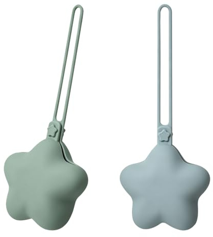 SZHUGEKI 2 PCS Silicone Dummy Holder, Star Pacifier Holder Case | Safe Materials,Portable and Easy to Hang,Easy to Clean,Use it Anytime,for Newborn, Home and Travel Use