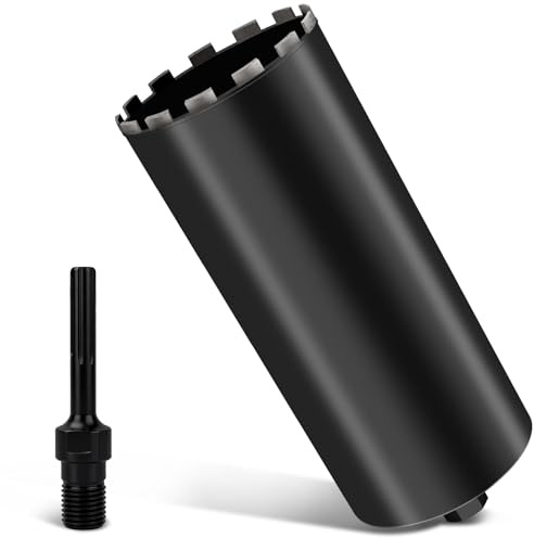 1 ¼'' UNC Corona Diamantata Carotatrice Ø180/L460mm con Adattatore SDS Max | Punta a Gradini Professionale con Secco/Umido, Profondità Foratura 415mm - Per Calcestruzzo Armato, Muratura, Pietra