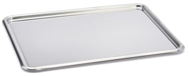 De Buyer Tablett mit abgerundeten Kanten, Edelstahl, L 31cm / l 24cm, Silber