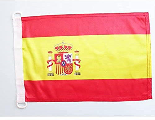 AZ FLAG Bandera Nautica de España 45x30 cm - Pabellón de Conveniencia Española 30 x 45 Cm, Bandera de Barco con anillas