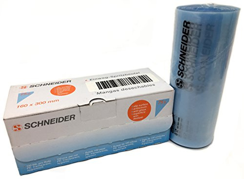 Schneider 319230 Einwegspritzbeutel Spritzbeutel für Cupcakes Buttercreme Zuckerguss, gerollt im Spenderkarton mit Entnahmeschlitz, transparent Blau, Größe 600x300mm, 75µ, 100 Stück