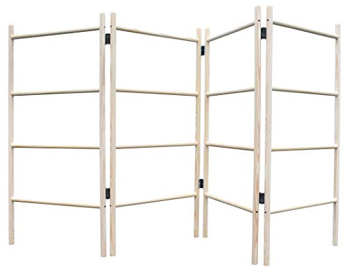 4-Panel Wooden Clothes Horse Airer - Quality, Folding Laundry Dryer