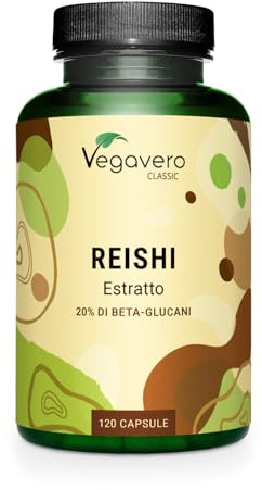 REISHI Vegavero | 27.300 mg (14:1) | con 40% Polisaccaridi + 20% Beta Glucani | Ganoderma Lucidum Puro | Analisi di Laboratorio | 120 capsule | Vegan