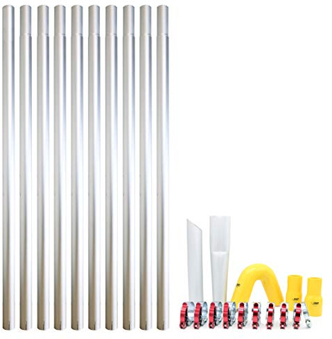 Equip2clean Gutter Cleaner Aluminium Cleaning Pole Kit | 40ft | Lightweight Modular System | Designed Use with Gutter Vacuum | Equipment for Wet and Dry Elevated Exterior Cleaning Tasks