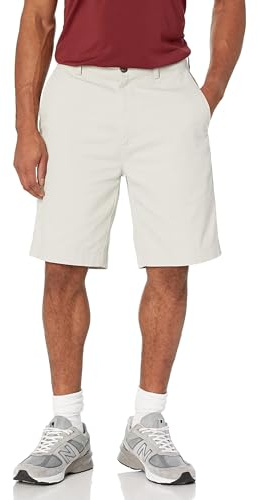 Amazon Essentials Men's Classic-Fit 9 Cotton Twill Chino Shorts with Button-Through Pockets, Grey, 36