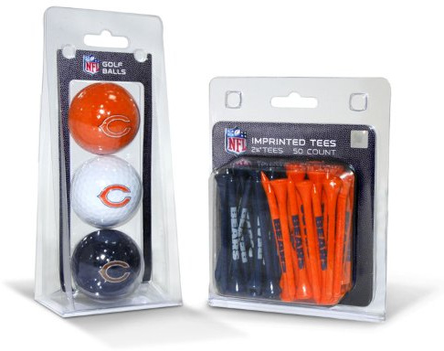 Team Golf Golfbälle mit NFL Logo (3 Stück) & 6,5 cm Regulierung Golf Tees (50 Stück) – Ballfarben können variieren
