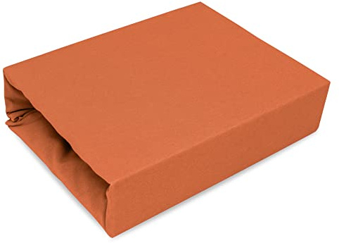 Best for Kids Spannbettlaken Spannbetttuch 100% Baumwolle Jersey in 22 Farben und 9 Größen (80x200, Rostbraun)