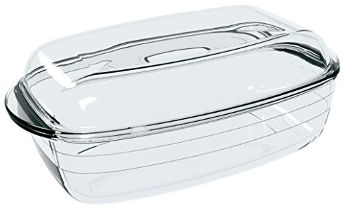 Ôcuisine - Cacerola Rectangular, Vidrio borosilicato Extra Resistente, 3 L, 33 x 10 x 20 cm