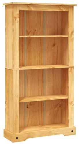 vidaXL Bücherschrank 4 Fächer Mexiko-Stil Kiefernholz 80x29x150 cm