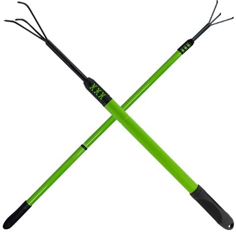Telescopic Hand Held Cultivator - Extendable Gardening Hand Tool | Ideal For Gardening, Planting & Weeding | Lightweight, Long, Grip Handle For Sturdiness | Strong Quality & Long Lasting