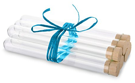 Tuuters 10 Stück Glas Reagenzglas mit Korken Verschluss (200 x Ø24 mm) | Reagenzgläser zum Befüllen, Glasröhrchen für Gewürze, Deko, Blumen, Geschenke, Geldgeschenk, kleine Gläser als Gastgeschenke