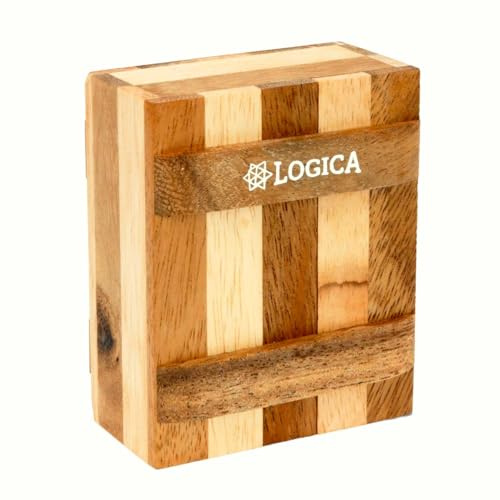 Logica Giochi - Scrigno Zebra - Rompicapo in Legno - Scatola Segreta - Difficoltà 3/6 Difficile - Collezione Leonardo