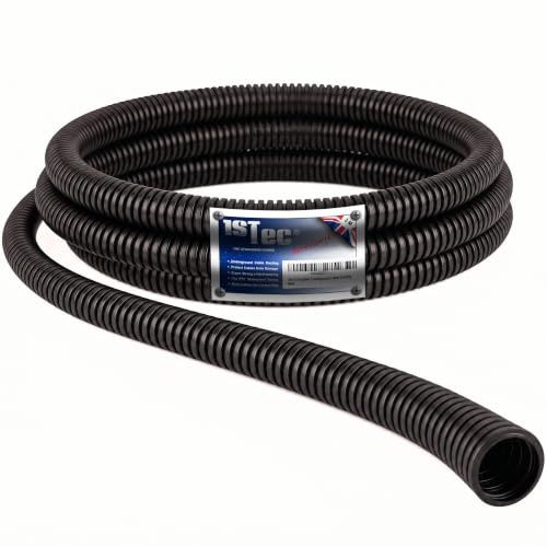 3 Metre Non-Split Corrugated Cable Conduit Ducting 20mm External 14mm Internal Diameter Hose Pipe Channel for TV Coax Electric Wire Car Loom Fish Pond Low Voltage Power Socket Lead Marine Burial 3m