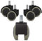 kwmobile Rotelle Sedia Ufficio 10mm/50mm - Set di 5 - Ruote AntiGraffio per Pavimenti Delicati - Rotelline Ricambio Sedie Girevoli - Senza Freno - Grigio