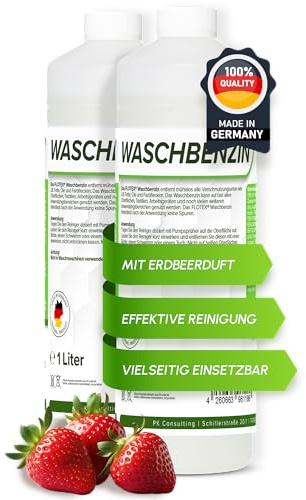 Flotex® - Waschbenzin 2x 1L - Lösungsmittel für Fleckentfernung auf Textil, Kunststoff, Oberflächen & Arbeitsgeräten - Waschbenzin Reinigungsbenzin - Benzin Reiniger