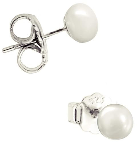 ENTREPLATA Pendientes de Plata 925 con Perlas Cultivadas – Hipoalergénicos y Elegantes para Mujer – Perlas Redondas Naturales Par (Perla 7 mm)