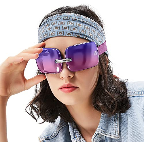 Hi5 E10 Mini Augenmassagegerät Massagebrille mit Wärmekompression gegen trockene Augen Migräne dunkle Augenringe Lila