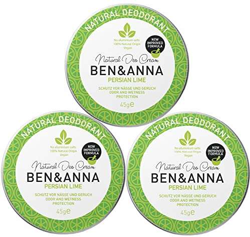 BEN & ANNA Deocreme Persian Lime – Crema deodorante naturale per uomo e donna – Crema deodorante contro forte sudorazione – Vegano & Cosmetici naturali – Deodorante solido senza alluminio