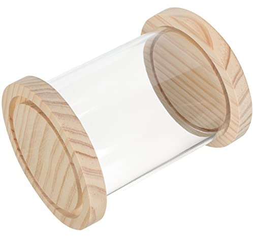 Zerodeko Minifiguren Aufbewahrungskiste Durchsichtiger Schaubehälter Figuren Schutz Vitrine Glockenförmige Kuppel Klare Kuppelglocke Übersichtliche Schaukästen Vitrine Hölzern Mini