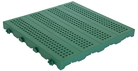 WUEFFE Piastrella in plastica 40x40h3,3 - mattonella Forata drenante Giardino Campeggio (Verde, 10 Pezzi)