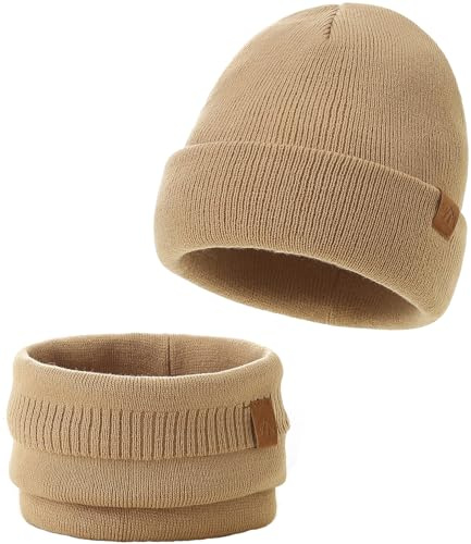 AHAHA Baby Beanie für Mädchen und Jungen Warm Baby Wintermütze Schal Ultraleichte Weich Beanie Schal Set Kinder