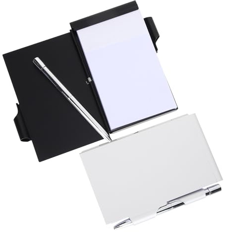 MAGICLULU 2 Stück Metallische Taschennotizblöcke mit Stift Nachfüllbar Beidseitig Beschreibbar Leicht Tragbar für Unterwegs und Büro