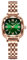 NIBOSI Damen-Armbanduhr Damenuhr Analog grünes Zifferblatt Armbanduhr für Damen luxuriös Diamant Roségold Edelstahl Quadratuhr Mädchen Schmuckarmband
