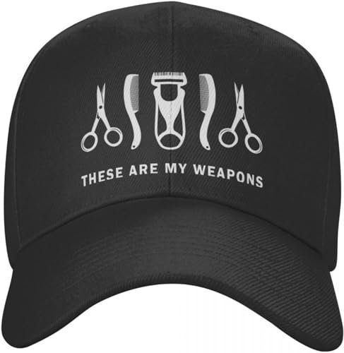 BDJYHACP Baseballkappe Snapback Sonnenhut individuelle Friseur-Waffe Baseballkappe für Damen und Herren atmungsaktiv Friseur-Papa-Mütze Sport-Hysterese Männer und Frauen