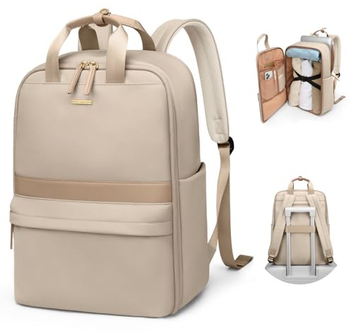 GOLF QUALITY Sac a Dos PC Portable 16 Pouces,Sac a Dos Ordi Portable Imperméable pour Ordinateur Cabine Avion Affaire Travail, Abricot