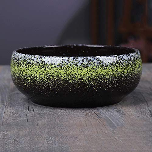 Vasi da fiori Vaso per bonsai smaltato in ceramica vintage Grande fioriera rotonda per piante grasse Ciotola decorativa da giardino Contenitore per piante di fiori di cactus per l'arredamento di cas