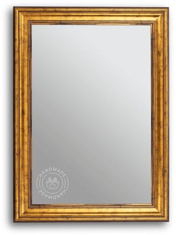 CLAMARO Prag Barock Wandspiegel Antik, Braun Gold, 55 x 70 cm, Holzrahmen