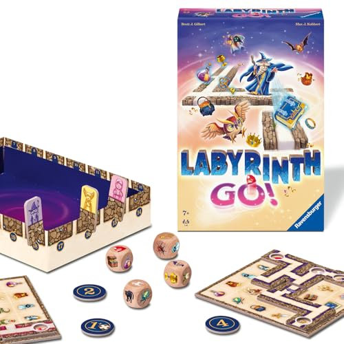 Ravensburger Familienspiel 24699 - Labyrinth Go! - Gesellschaftsspiel für 1-4 Personen, Brettspiel ab 7 Jahren