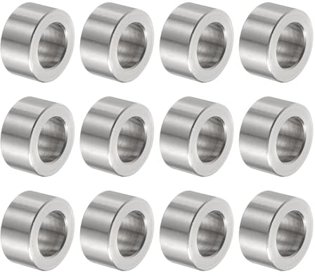 QUARKZMAN 12pcs M12 Separadores de Acero Inoxidable 304, Espaciadores Redondos de Metal Espaciadores Metálicos de Acero Inoxidable para M12 Tornillo Pernos, 12x20x10mm (ID*OD*Esp.)