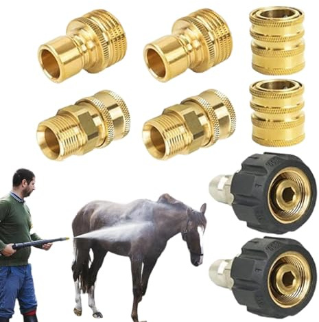 Hochdruckreiniger-Adapter, Adapter-Set für Hochdruckreiniger – Zubehör für Hochdruckreiniger mit Schnellverschluss aus Messing | Hochdruckreiniger-Teile