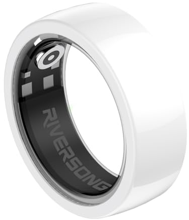 RIVERSONG Smart Ring with Nano Ceramic Design, 24/7 Heart Rate & Sleep Monitor, SP02 Tracking, Activity & Calories Tracking, 3-Day Battery, IP68 Water Resistant, Compatible with iOS & Android