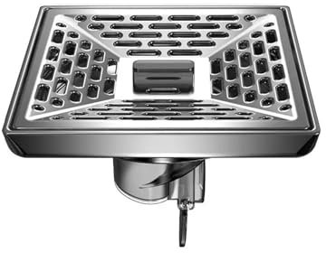 Quadratischer Duschablauf aus Edelstahl, für Küche, Badezimmer, mit abnehmbarer Abdeckung, Gitterrost, 1 Stück (A)