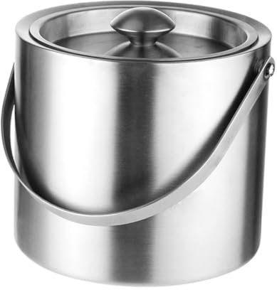 HOLIDYOYO Secchiello per Ghiaccio 1 Pezzo Secchiello per Vino Isolato per Bar capacità 1 8 L Argento per Ktv Stile Casuale