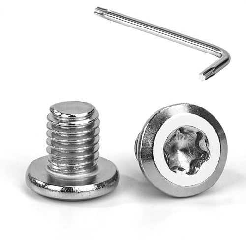 Tunejoy Tornillos de Cabeza Plana Torx M8 x 10 mm Tornillo de Cabeza Hexagonal de Acero Inoxidable A2 V2A Perno de Muebles con T40 llave Rosca Completa 20 Piezas