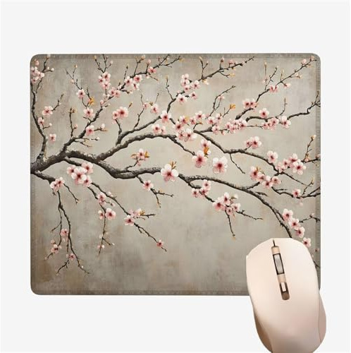 Tapis de Souris Jaune Tapis de Souris Gamer 300x250x3mm Mouse Pad Fleur pêche sous Main Bureau avec Base Caoutchouc Antidérapante, Vitesse et la Précision Améliorées pour Bureau/Gamer Cadeau XW-883