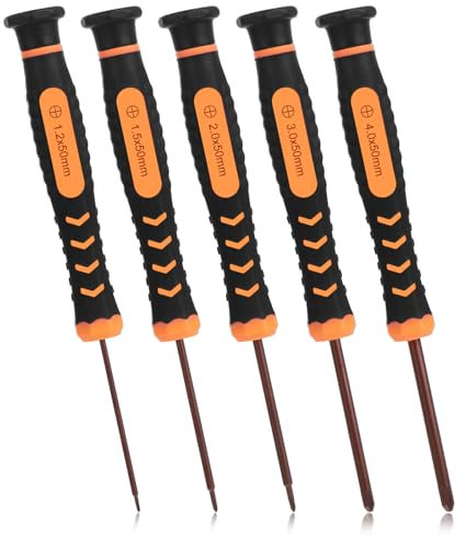 5 Piece Precision Screwdriver Set, Small Phillips Screwdriver Kit with 1.2mm,1.5mm,2.0mm,3.0mm,4.0mm for Eyeglass, Watch, Computer, Laptop, Phone, Screwdrivers Repair