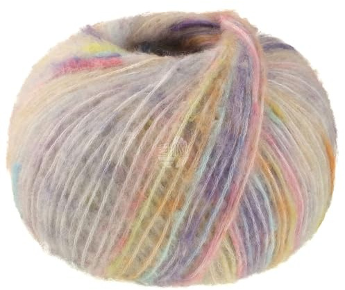 LANA GROSSA Cassata | Flauschiges Effektgarn mit bunten Farbspots| Handstrickgarn aus 54% Schurwolle (Merino extrafine), 30% Polyamid & 16% Baumwolle | 50g Wolle, Stricken & Häkeln | 175m FB 6