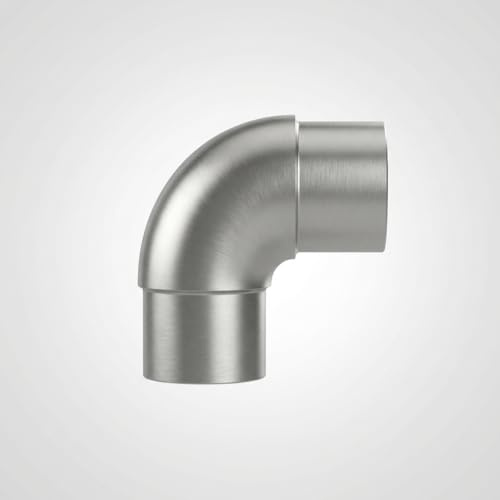Innbee 90° Rundbogen V2A Edelstahl AISI 304 Handlaufverbinder 42,4×2mm H30 Geländer Treppe