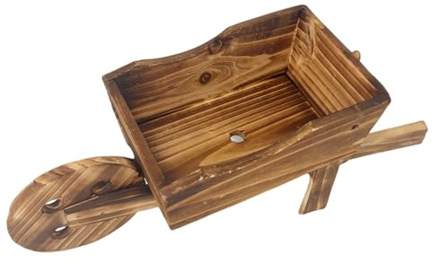 RETUOLWAG Macetas de madera con forma de carrito para varias plantas, exhiben varias plantas suculentas y flores al aire libre