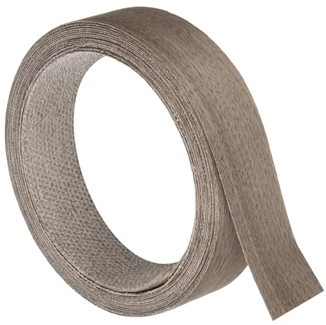 sourcing map 38mm x 5m (WxL) Wood Veneer Edge Banding, Pre-Glued Flexible Walnut Edging Strips, Iron on with Hot Melt Adhesive Wood Tape for Cabinet Repair and Furniture Restoration