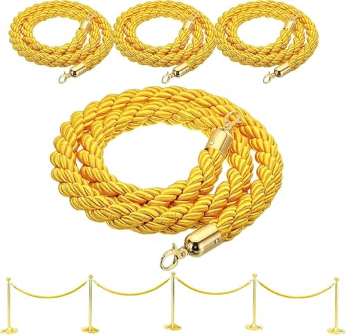 LQSYBHD Corda di Controllo della Folla,Corda Barriera con Ganci A Scatto,Stanchion Rope,Corda per Corrimano,Corda di Velluto,per Controllo Folla(Size:5ft)