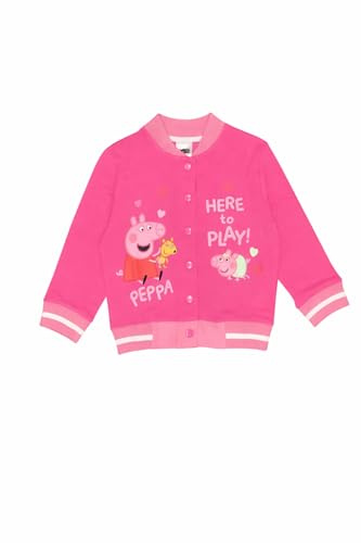 Peppa Pig Giacca bomber da bambina rosa, giacca leggera stile baseball, cappotto per bambini, da 12 mesi a 8 anni